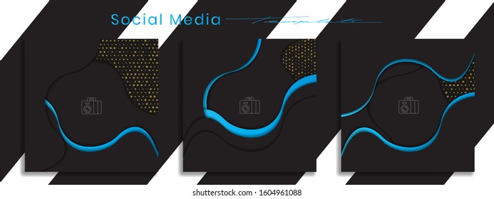 Editable social media post templates, Facebook stories, Instagram story collections and post frame, layout designs, Mockup for marketing promotions, covers, banner, backgrounds, square puzzles, vector