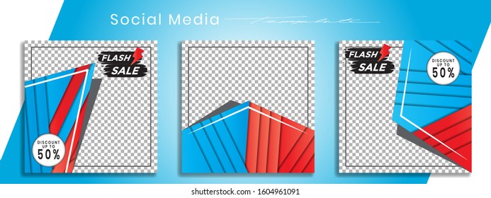 Editable social media post templates, Facebook stories, Instagram story collections and post frame, layout designs, Mockup for marketing promotions, covers, banner, backgrounds, square puzzles, vector