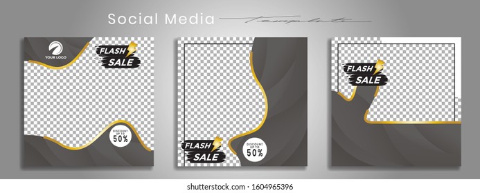 Editable social media post templates, Facebook stories, Instagram story collections and post frame, layout designs, Mockup for marketing promotions, covers, banner, backgrounds, square puzzles, vector