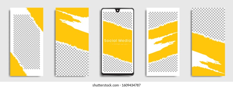 Editable social media post templates, story collections. Trendy frames, layout designs, Mockup for marketing promotions, covers, banners, backgrounds, square puzzles, vector elements