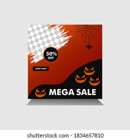 Editable social media post templates, story collections and post frame, layout designs, Mockup for marketing promotions, covers, banner, backgrounds,halloween templates.eps.10