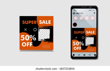 Editable social media post templates, story collections and post frame, layout designs, Mockup for marketing promotions, covers, banner. Black Friday sale.eps.10