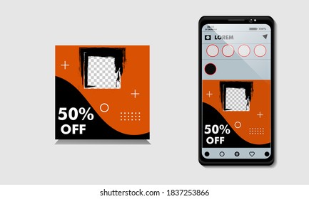 Editable social media post templates, story collections and post frame, layout designs, Mockup for marketing promotions, covers, banner. Black Friday sale.eps.10