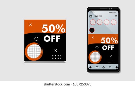 Editable social media post templates, story collections and post frame, layout designs, Mockup for marketing promotions, covers, banner. Black Friday sale.eps.10
