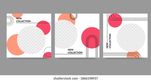 Editierbare Social Media-Post-Vorlagen, moderne minimalistische, einfache Farben sind perfekt für die Werbung für Ihre Produkte. Vektorgrafik eps10