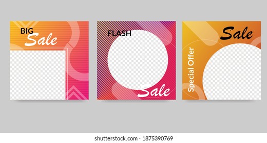 Editable social media post templates, modern minimalist, simple colors are perfect for promoting your products. vector illustration eps10
