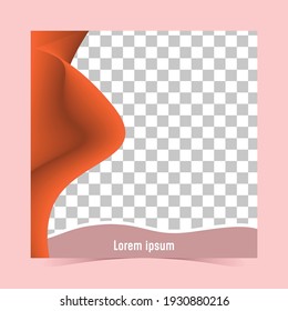 Plantillas editables de publicaciones en medios sociales para marketing digital. Plantilla cuadrada simple con color de fondo naranja.