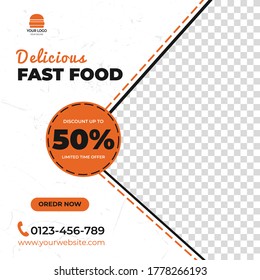 Editable Social Media Post Or Web Banner Template For Food Or Restaurant