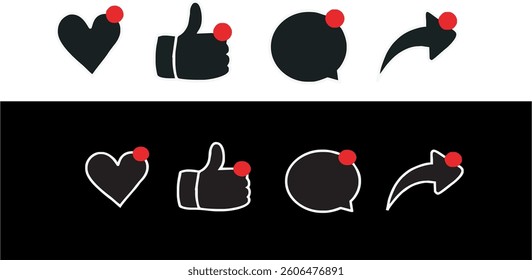 editable social media reaction vector icons