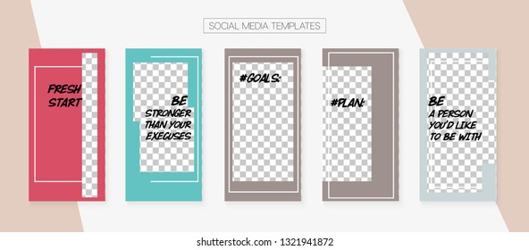 Editable Social Media Stories Template. Blogger Cards Vector Set. Invitation Apps Design Pack. Tech App Kit, Brown Yellow Red Rich VIP Geometric Cover Patterns.  Social Media Stories Collection