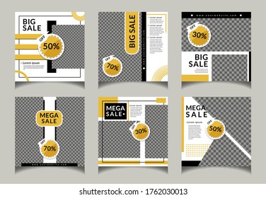 Editable social media  template for discount and special offer. Modern promotion square web banner for mobile apps.Eps 10