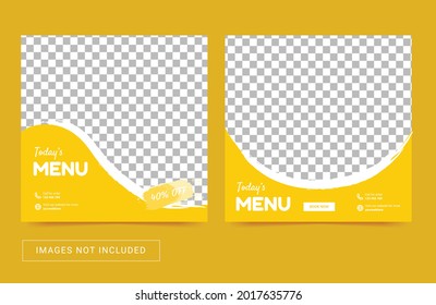 Editable social media template square. Flyer banner promotion.