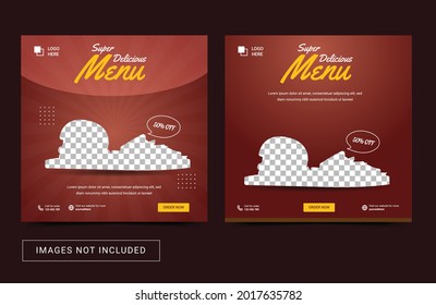 Editable social media template square. Flyer banner promotion.