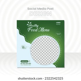 Editable social media templates for promotion food menu. Food culinary Promotion template with photo. Layout design for marketing on social media. Modern and creative social media post design.