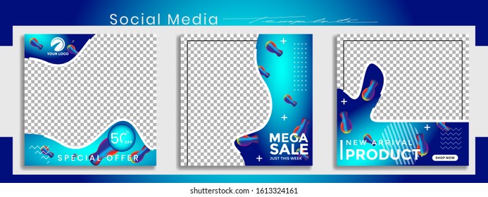 Editable social media templates, story collections and post frame templates, layout designs, Mock up for marketing promotions, covers, banners, backgrounds, square puzzles, vector elements