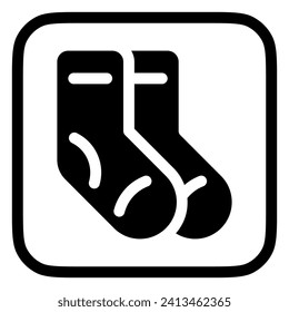 Bearbeitbare Socken, Vektorsymbol. Kleidung, Mode, Bekleidung. Teil einer großen Icon-Set-Familie. Perfekt für Web- und App-Schnittstellen, Präsentationen, Infografiken usw.