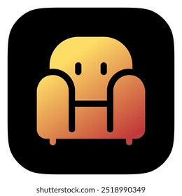 Sofá editable, icono de Vector de silla. Parte de una gran familia de iconos. Perfecto para interfaces de Web y App, presentaciones, infografías, etc