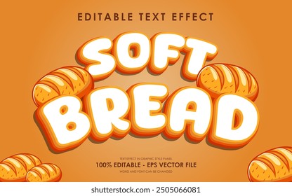 Editable Soft Bread Text Effect With Illustration of Bread