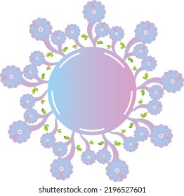 Marco floral de color suave editable