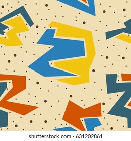 Editable Soft Colorful Weird Shapes with Dots Vector Seamless Pattern for Creating Background