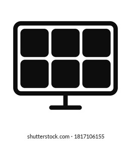 Editable solar panel vector icon isolated on white background. Green economy concept icons