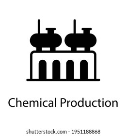 Diseño sólido editable del icono de producción química