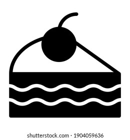 Editable solid design icon of cake slice