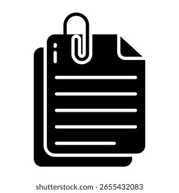 Editable solid design vector of paperclip