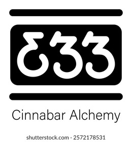 An editable solid icon of cinnabar alchemy 