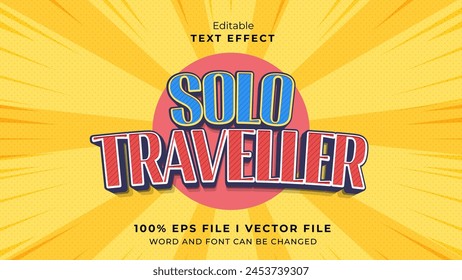 editable solo traveller text effect.typhography logo