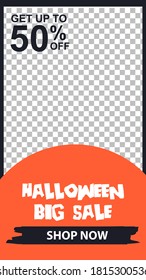 Editable Sosial media template Halloween sale background ,sale banner for web, poster design template, vector illustration eps.10