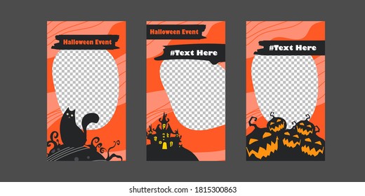 Editable Sosial media template Halloween sale background ,sale banner for web, poster design template, vector illustration eps.10