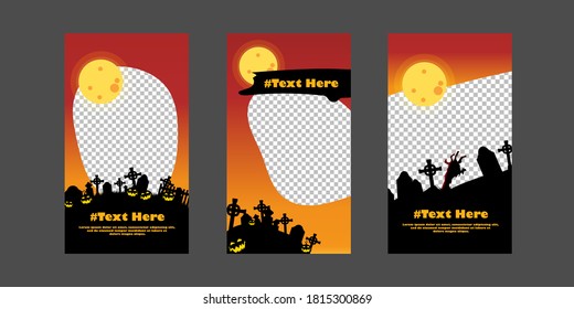 Editable Sosial media template Halloween sale background ,sale banner for web, poster design template, vector illustration eps.10