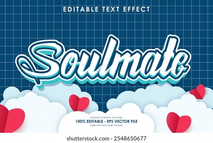 Editable Soul mate Text Effect with a Valentine's themed background