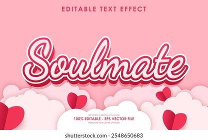 Editable Soul mate Text Effect with a Valentine's themed background