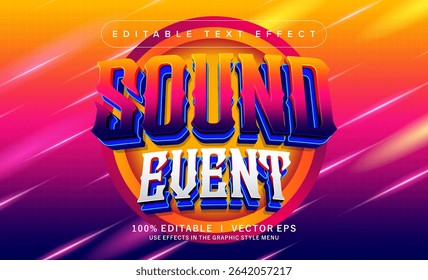 editable sound event vector text effect with modern style design