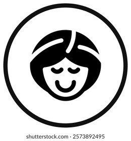 Editable spa lady vector icon. Wellness, spa, relaxation. Part of a big icon set family. Perfect for web and app interfaces, presentations, infographics, etc