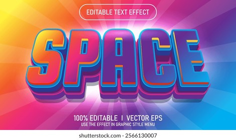 editable space vector text effect with modern style design