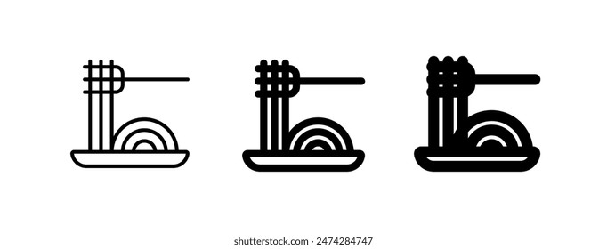 Editable spaghetti, noodle vector icon. Food, restaurant. Part of a big icon set family. Perfect for web and app interfaces, presentations, infographics, etc