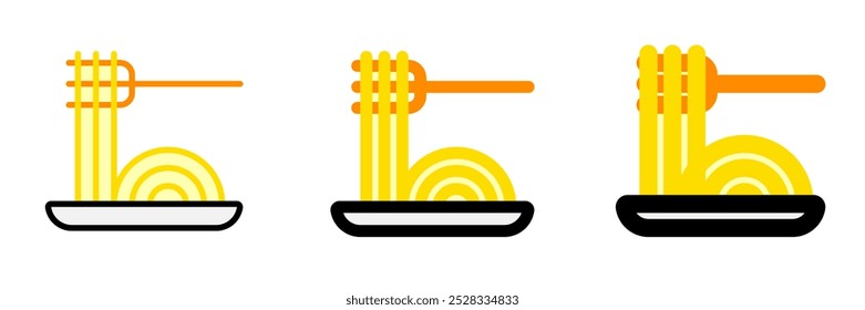 Espaguetis editables, ícono de Vector de fideos. Comida, restaurante. Parte de una gran familia de iconos. Perfecto para interfaces de Web y App, presentaciones, infografías, etc