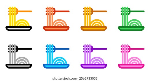 Editable spaghetti, noodle vector icon. Food, restaurant. Part of a big icon set family. Perfect for web and app interfaces, presentations, infographics, etc