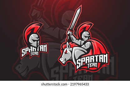 Editable spartan mascot logo template