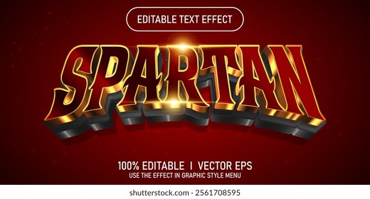 editable spartan vector text effect with modern style design