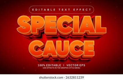editable special cauce vector text effect with modern style design