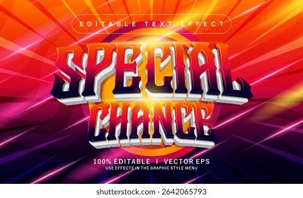 editable special chance vector text effect with modern style design