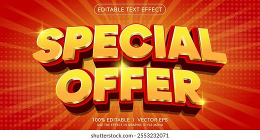 editable special offer vector 3d text effect with modern style design