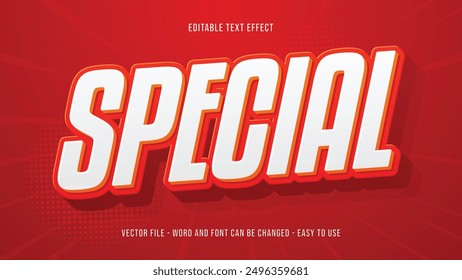 Editable special sale 3d text effect template