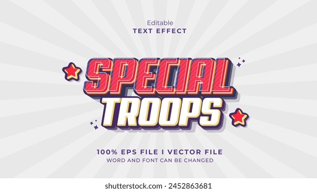 editable special troops text effect.typhography logo