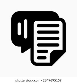 Editable speech recognition, transcription vector icon. AI technology, artificial intelligence. Part of a big icon set family. Perfect for web and app interfaces, presentations, infographics, etc