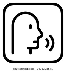 Editable speech recognition, voice command vector icon. Part of a big icon set family. Perfect for web and app interfaces, presentations, infographics, etc